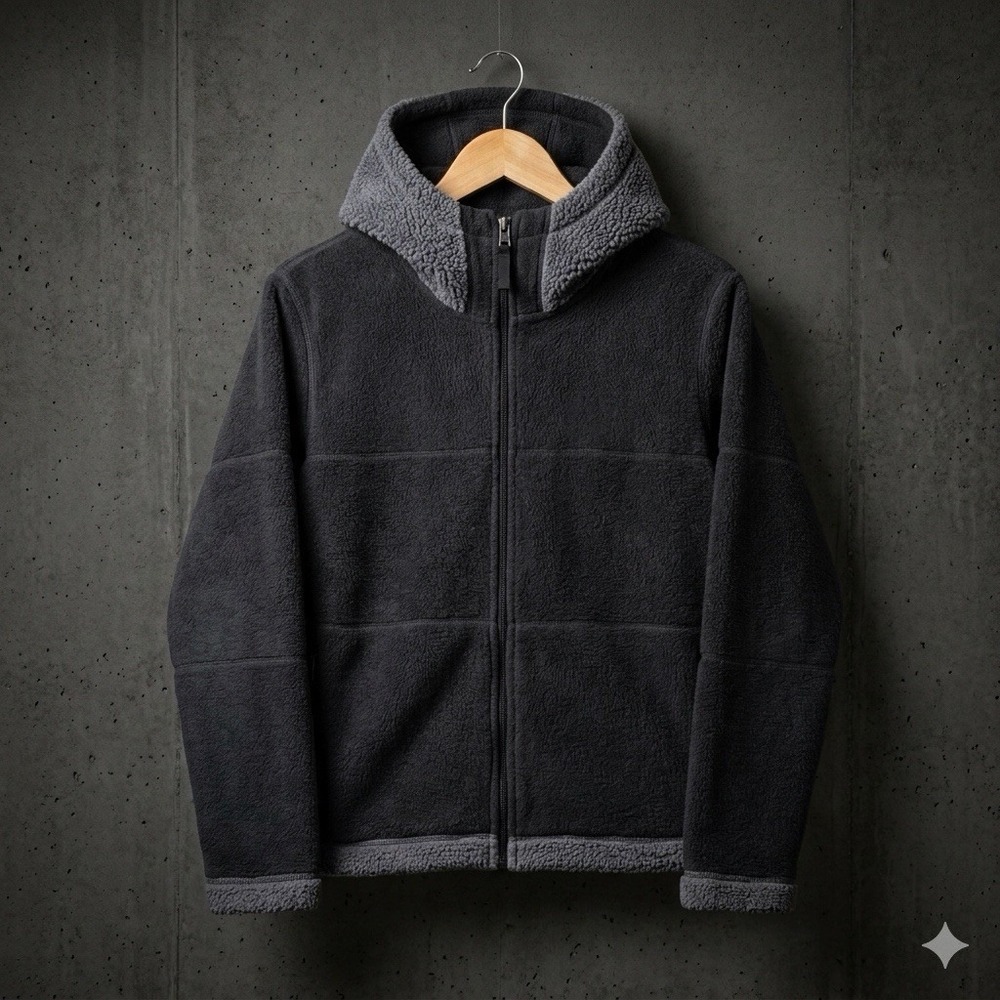 Vtg Patagonia Synchilla Fleece Hoodie Jacket Womens M Gray Full Zip USA Made 90s